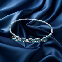 Pre-loved Vintage Second Hand 925 Sterling Silver Bangle 21g 2H925-118