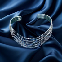 Pre-loved Vintage Second Hand 925 Sterling Silver Bangle 27g 2H925-211