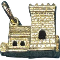 Pre-loved vintage second hand 9ct yellow gold Norman style church bracelet charm