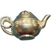 Pre-loved vintage second hand 9ct yellow gold teapot bracelet charm