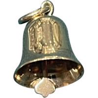 Pre-loved vintage second hand 9ct yellow gold bell bracelet charm