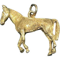 Pre-Loved Vintage Second Hand 9ct Yellow Gold Horse Bracelet Charm