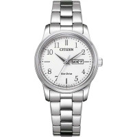 Citizen Eco-Drive EW3261-57A Ladies Silver Day-Date Stainless Steel Watch