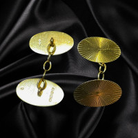 Pre-Loved Vintage Second Hand 18ct Yellow Gold Chain Link Style Cufflinks 2G0118