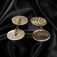 Pre-Loved Vintage Second Hand 9ct Yellow Gold Chain Link Style Cufflinks 2G0126