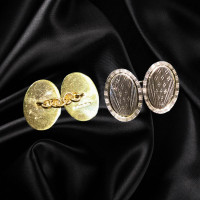 Pre-Loved Vintage Second Hand 9ct Yellow Gold Chain Link Style Cufflinks MS148C