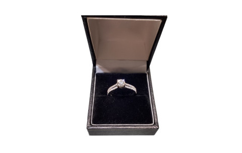 New 18ct White Gold Diamond Ring with Criss-Cross Shoulders - 204945