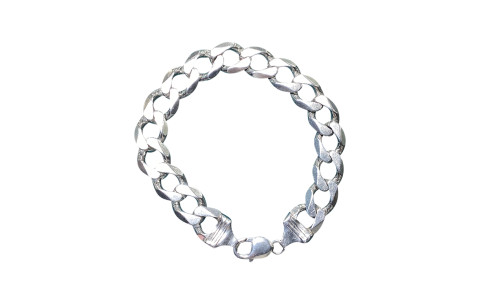 Pre-loved Vintage Second Hand 925 Sterling Silver Curb Bracelet Men's 55.1g 2H925-01