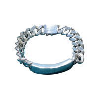 Pre-Loved Vintage Second Hand 925 Sterling Silver Curb ID Bracelet Men's 116.3g 2H925-07