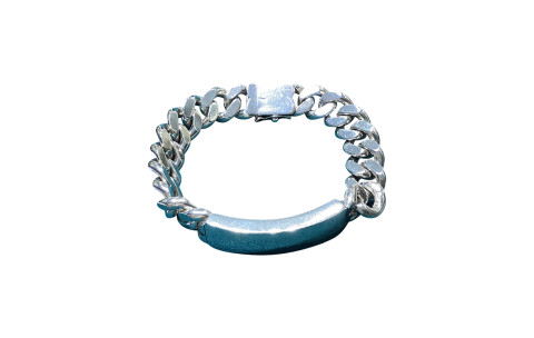 Pre-Loved Vintage Second Hand 925 Sterling Silver Curb ID Bracelet Men's 116.3g 2H925-07