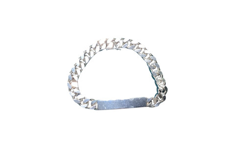 Pre-Loved Vintage Second Hand 925 Sterling Silver Curb ID Bracelet Men's 55.7g 2H925-11