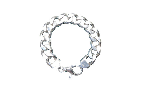 Pre-loved Vintage Second Hand 925 Sterling Silver Curb Bracelet Men's 97.2g 2H925-15