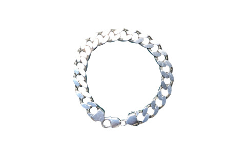 Pre-loved Vintage Second Hand 925 Sterling Silver Curb Bracelet Men's 62.7g 2H925-19