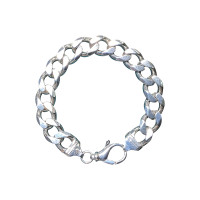 Pre-loved Vintage Second Hand 925 Sterling Silver Curb Bracelet Men's 100.7g 2H925-27