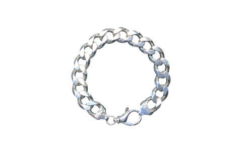 Pre-loved Vintage Second Hand 925 Sterling Silver Curb Bracelet Men's 100.7g 2H925-27