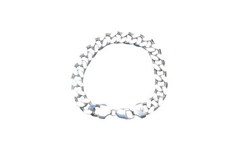 Pre-loved Vintage Second Hand 925 Sterling Silver Curb Bracelet Men's 67.8g 2H925-33