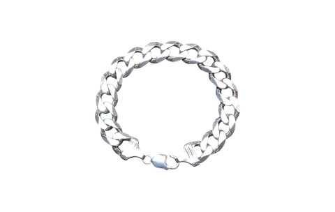 Pre-loved Vintage Second Hand 925 Sterling Silver Curb Bracelet Men's 63.7g 2H925-35