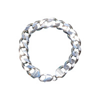 Pre-loved Vintage Second Hand 925 Sterling Silver Curb Bracelet Men's 59g 2H925-44