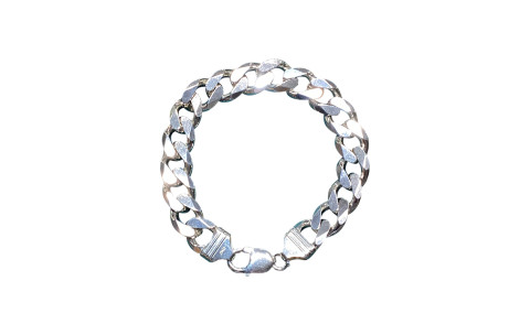 Pre-loved Vintage Second Hand 925 Sterling Silver Curb Bracelet Men's 59g 2H925-44