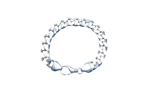 Pre-loved Vintage Second Hand 925 Sterling Silver Curb Bracelet Men's 65.7g 2H925-48