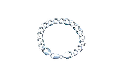 Pre-loved Vintage Second Hand 925 Sterling Silver Curb Bracelet Men's 56.2g 2H925-54