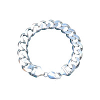Pre-loved Vintage Second Hand 925 Sterling Silver Curb Bracelet Men's 65.9g 2H925-60