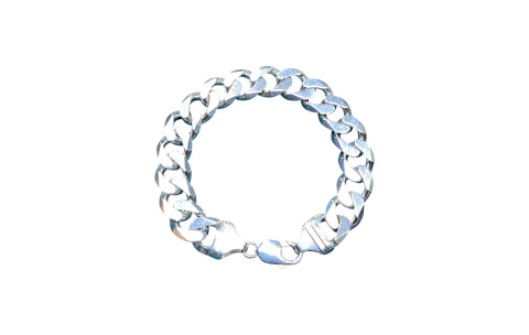 Pre-loved Vintage Second Hand 925 Sterling Silver Curb Bracelet Men's 65.9g 2H925-60