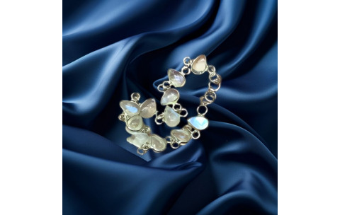 Genuine 925 Silver Teardrop Rainbow Moonstone Bracelet – June Birthstone Jewellery | H E Phillips Ltd