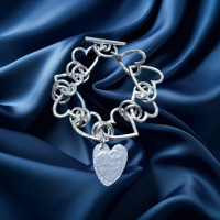 Pre-Loved Vintage Second Hand 925 Silver Bracelet Ladies 85.8g 2H925-61