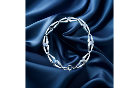 Pre-loved vintage second hand 925 Silver Bracelet 7.6g 2H925-82