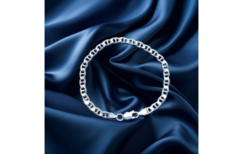 Pre-loved Vintage Second Hand 925 Sterling Silver Anchor Curb Bracelet 11.5g 2H925-97