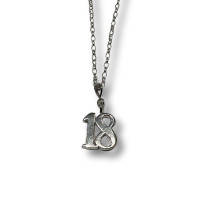 Authentic Vintage 925 Silver Number 18 Pendant Charm – Available in Totnes, Devon