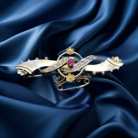 Pre-loved 9ct Yellow Gold Hallmarked Vintage Pearl Second Hand Brooch