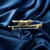Pre-Loved Vintage Second 18ct Yellow Gold Hunting Dog  and Hunting Horn Bar Brooch
