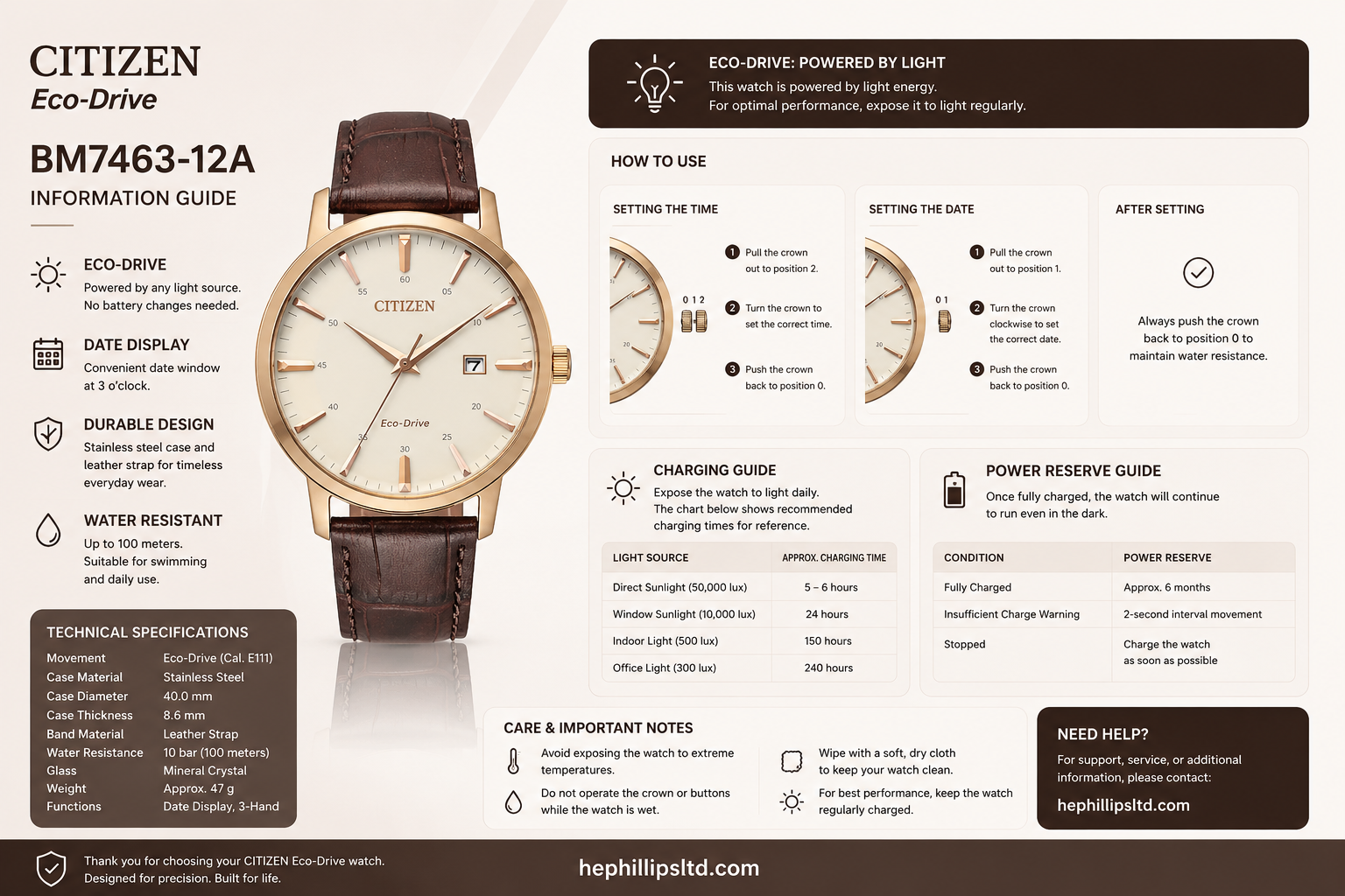 Citizen BM7463-12A Operation Guide Diagram