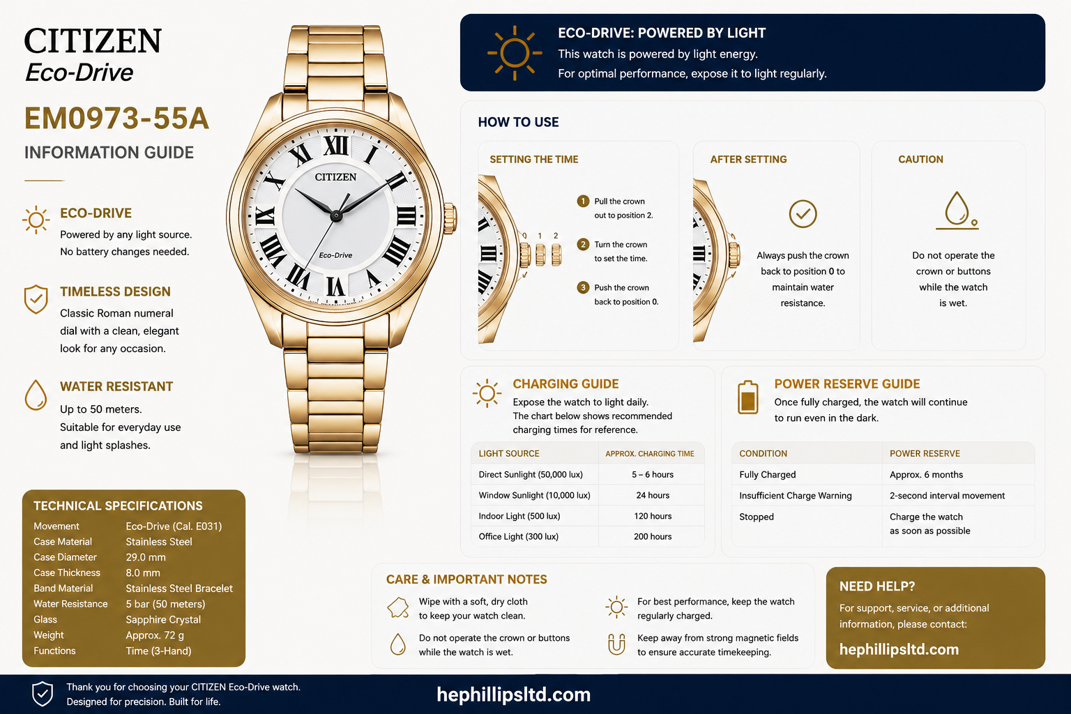 Citizen EM0973-55A Operation Guide Diagram