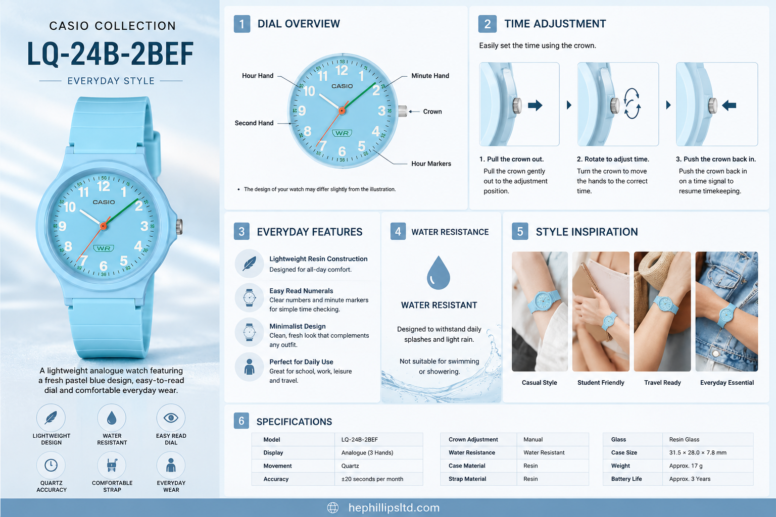 Casio LQ-24B-2BEF Operation Guide Diagram