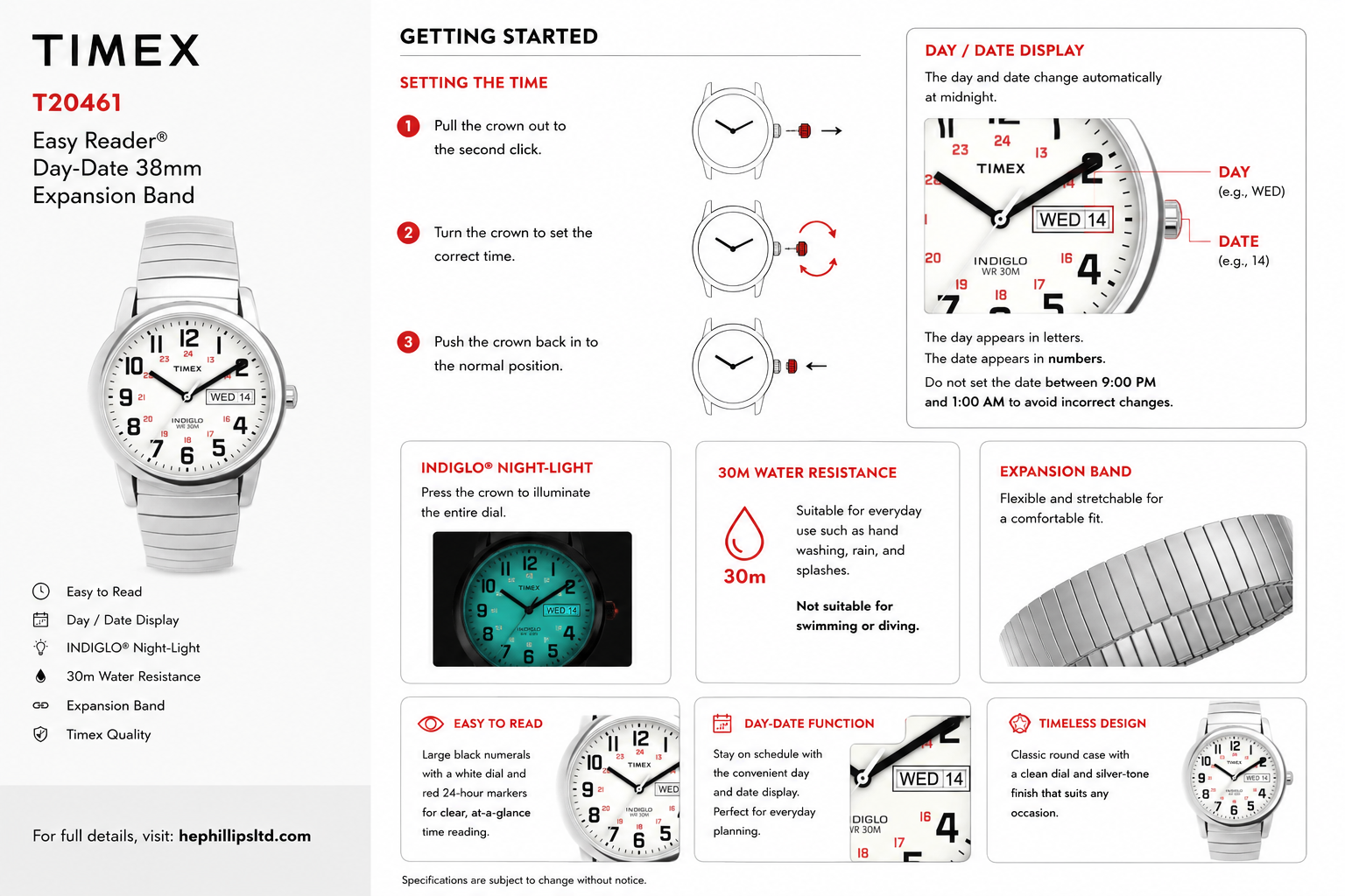 Timex T20461 Operation Guide Diagram