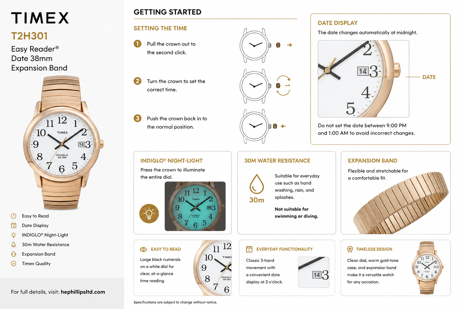 Timex T2H301 Operation Guide Diagram