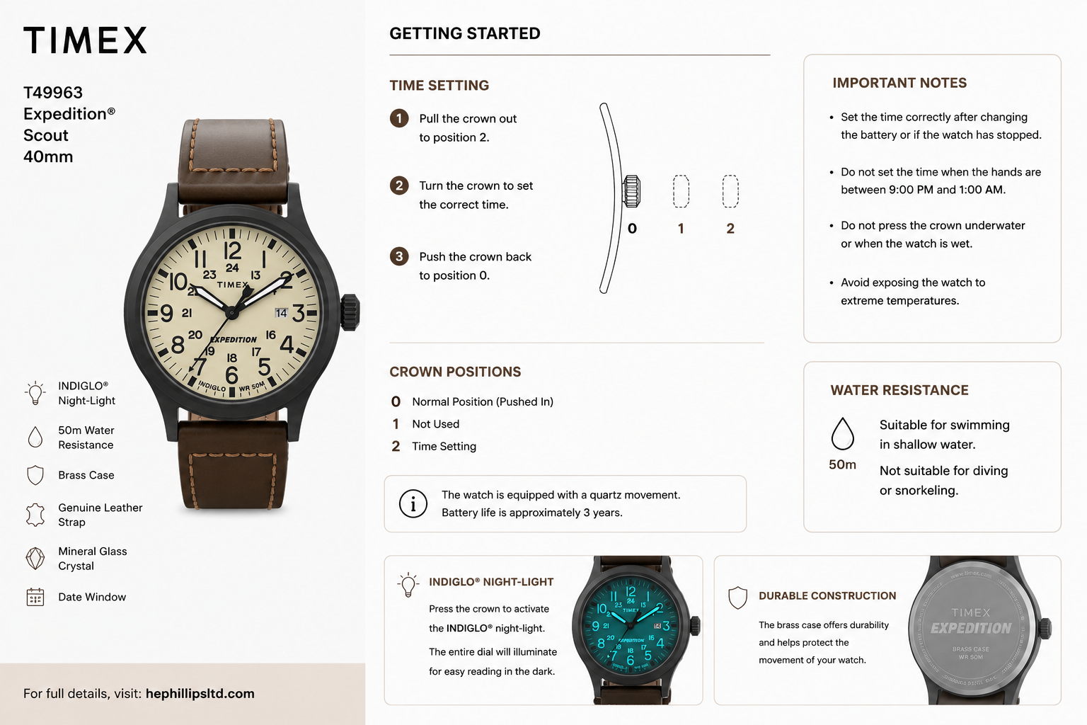 Timex T49963 Operation Guide Diagram