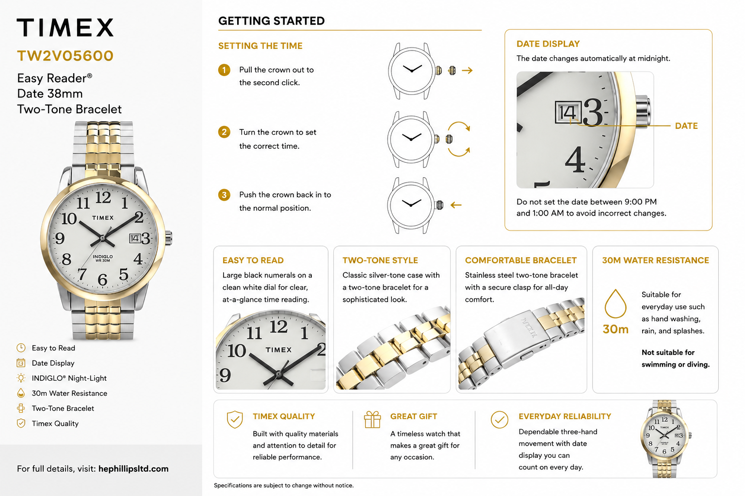 Timex TW4B23100 Operation Guide Diagram