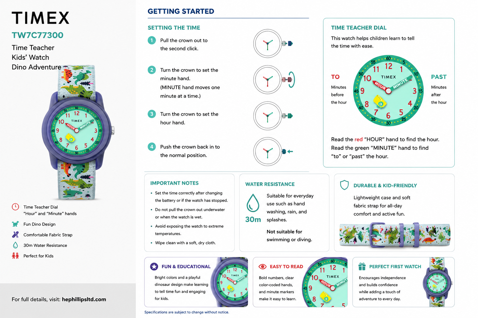Timex TW7C77300 Operation Guide Diagram